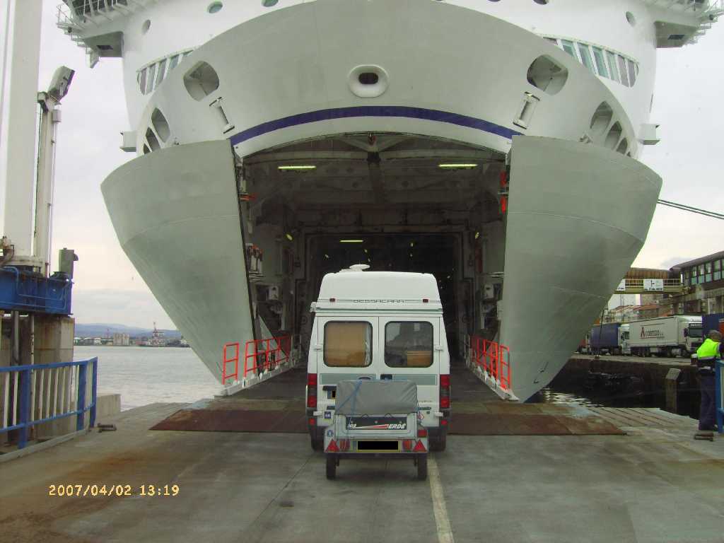 Boarding the Ferry at Santander in Spain